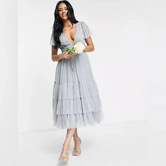 form fitting white lace dress Marguerite White Lace Dip Hem Midaxi Dress – Frock and Frill main image 1